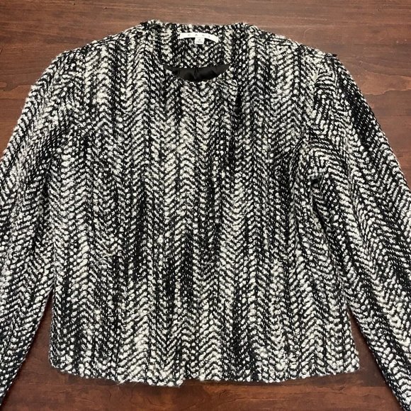 CAbi Size 4 Over The Moon Wool Tweed Osprey Mockingbird Moto Jacket Coat 529 - Picture 2 of 11